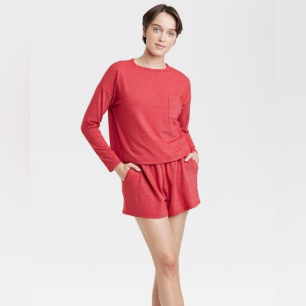 Colsie Women’s Red Sparkle Holiday Pajama Set